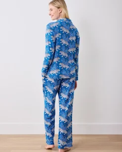 Organic Pima Modal Knit Long PJ Set in Bagheera
