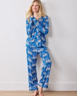 Organic Pima Modal Knit Long PJ Set in Bagheera