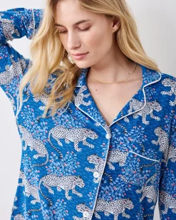 Organic Pima Modal Knit Long PJ Set in Bagheera
