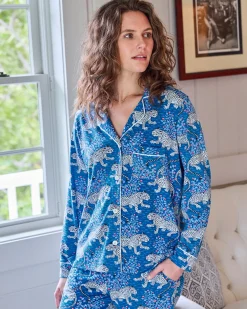 Organic Pima Modal Knit Long PJ Set in Bagheera