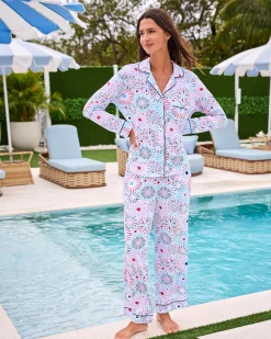 Organic Pima Modal Knit Long PJ Set in Sparks Fly