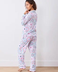 Organic Pima Modal Knit Long PJ Set in Sparks Fly