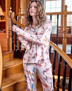 Organic Pima Modal Knit Long PJ Set in Horse Show