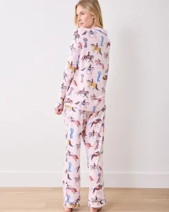 Organic Pima Modal Knit Long PJ Set in Horse Show