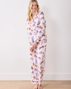 Organic Pima Modal Knit Long PJ Set in Horse Show
