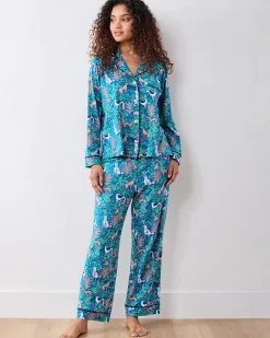 Organic Pima Modal Knit Long PJ Set in Must Love Dogs