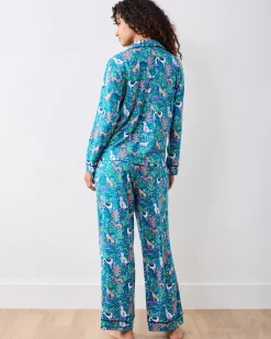 Organic Pima Modal Knit Long PJ Set in Must Love Dogs