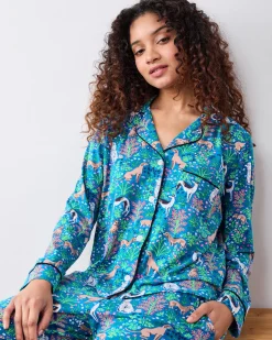 Organic Pima Modal Knit Long PJ Set in Must Love Dogs