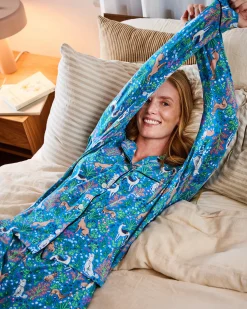 Organic Pima Modal Knit Long PJ Set in Must Love Dogs