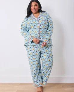 Organic Pima Modal Knit Long PJ Set in Sweet Bee