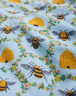 Organic Pima Modal Knit Long PJ Set in Sweet Bee