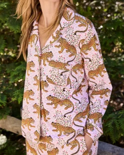 Organic Pima Modal Knit Long PJ Set in Bagheera
