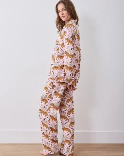 Organic Pima Modal Knit Long PJ Set in Bagheera