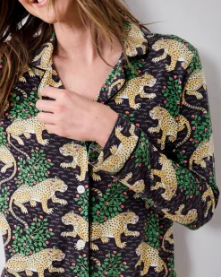 Organic Pima Modal Knit Long PJ Set in Bagheera