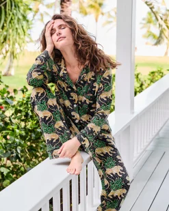 Organic Pima Modal Knit Long PJ Set in Bagheera