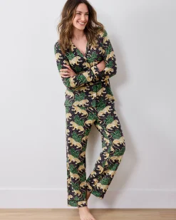Organic Pima Modal Knit Long PJ Set in Bagheera