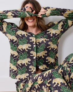 Organic Pima Modal Knit Long PJ Set in Bagheera