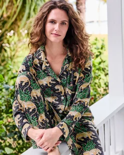Organic Pima Modal Knit Long PJ Set in Bagheera