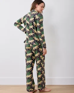 Organic Pima Modal Knit Long PJ Set in Bagheera