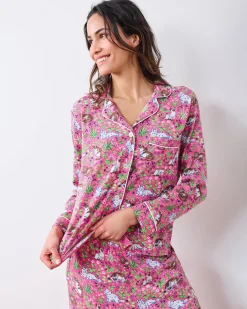 Organic Pima Modal Knit Long PJ Set in Must Love Cats