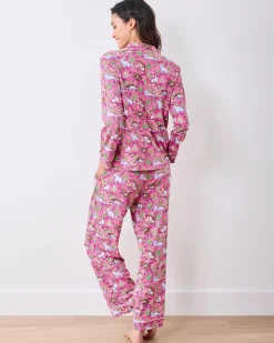 Organic Pima Modal Knit Long PJ Set in Must Love Cats