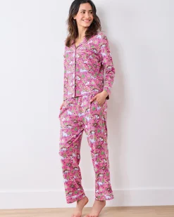 Organic Pima Modal Knit Long PJ Set in Must Love Cats