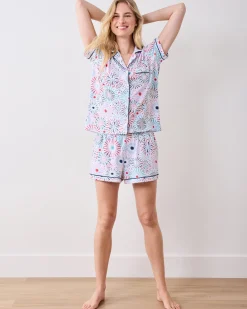 Organic Pima Modal Knit Short PJ Set in Sparks Fly
