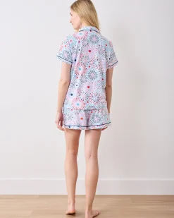 Organic Pima Modal Knit Short PJ Set in Sparks Fly