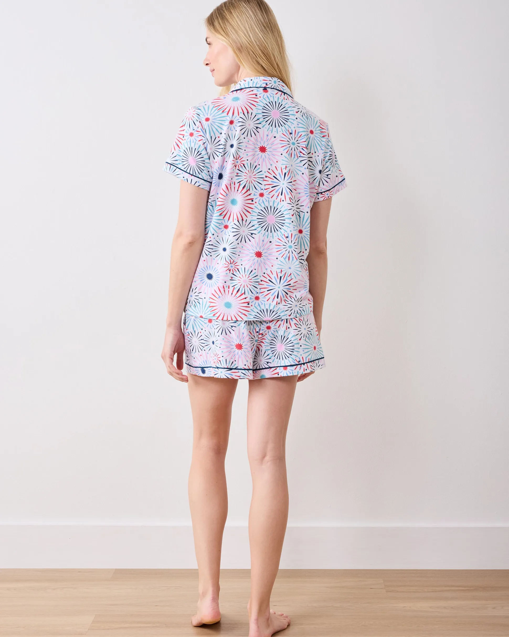 Organic Pima Modal Knit Short PJ Set in Sparks Fly