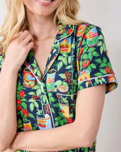 Organic Pima Modal Knit Short PJ Set in Kitchen Garden
