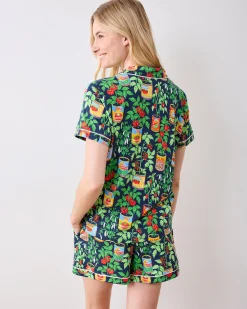 Organic Pima Modal Knit Short PJ Set in Kitchen Garden