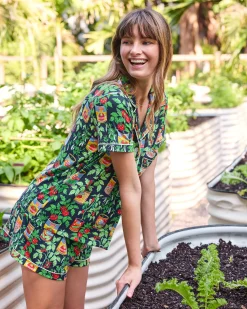 Organic Pima Modal Knit Short PJ Set in Kitchen Garden