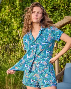 Organic Pima Modal Knit Short PJ Set in Must Love Dogs