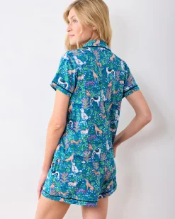 Organic Pima Modal Knit Short PJ Set in Must Love Dogs