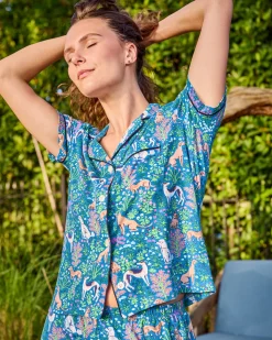 Organic Pima Modal Knit Short PJ Set in Must Love Dogs