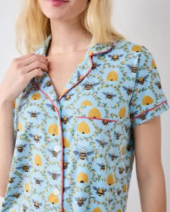 Organic Pima Modal Knit Short PJ Set in Sweet Bee