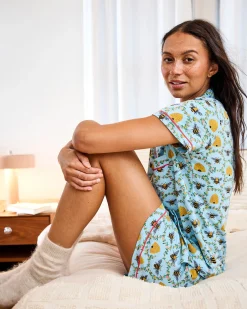 Organic Pima Modal Knit Short PJ Set in Sweet Bee