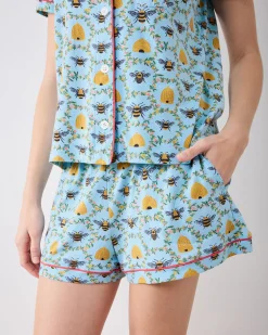 Organic Pima Modal Knit Short PJ Set in Sweet Bee