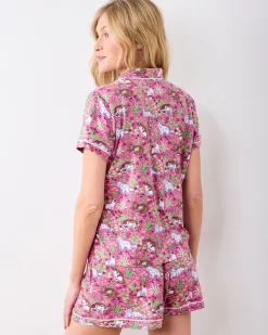 Organic Pima Modal Knit Short PJ Set in Must Love Cats