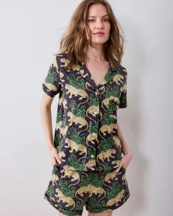 Organic Pima Modal Knit Short PJ Set in Bagheera