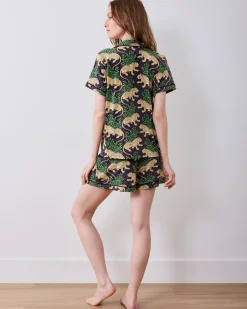 Organic Pima Modal Knit Short PJ Set in Bagheera