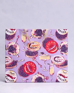 Paper Gift Bag in Champagne & Caviar