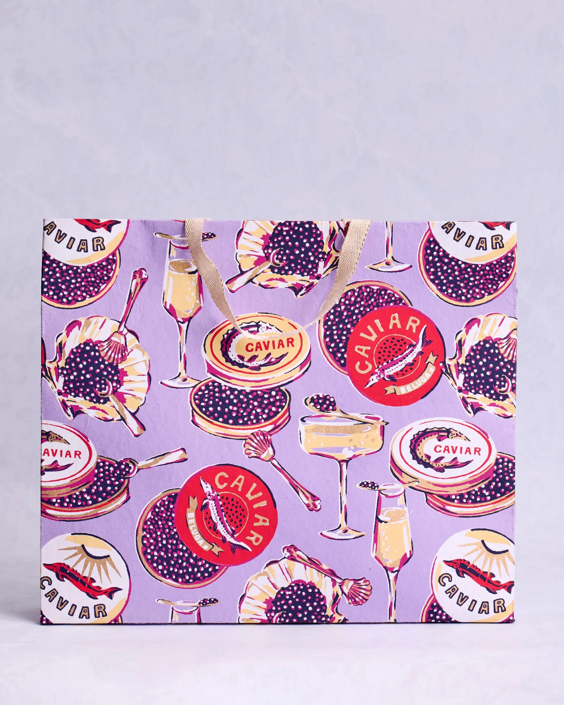 Paper Gift Bag in Champagne & Caviar