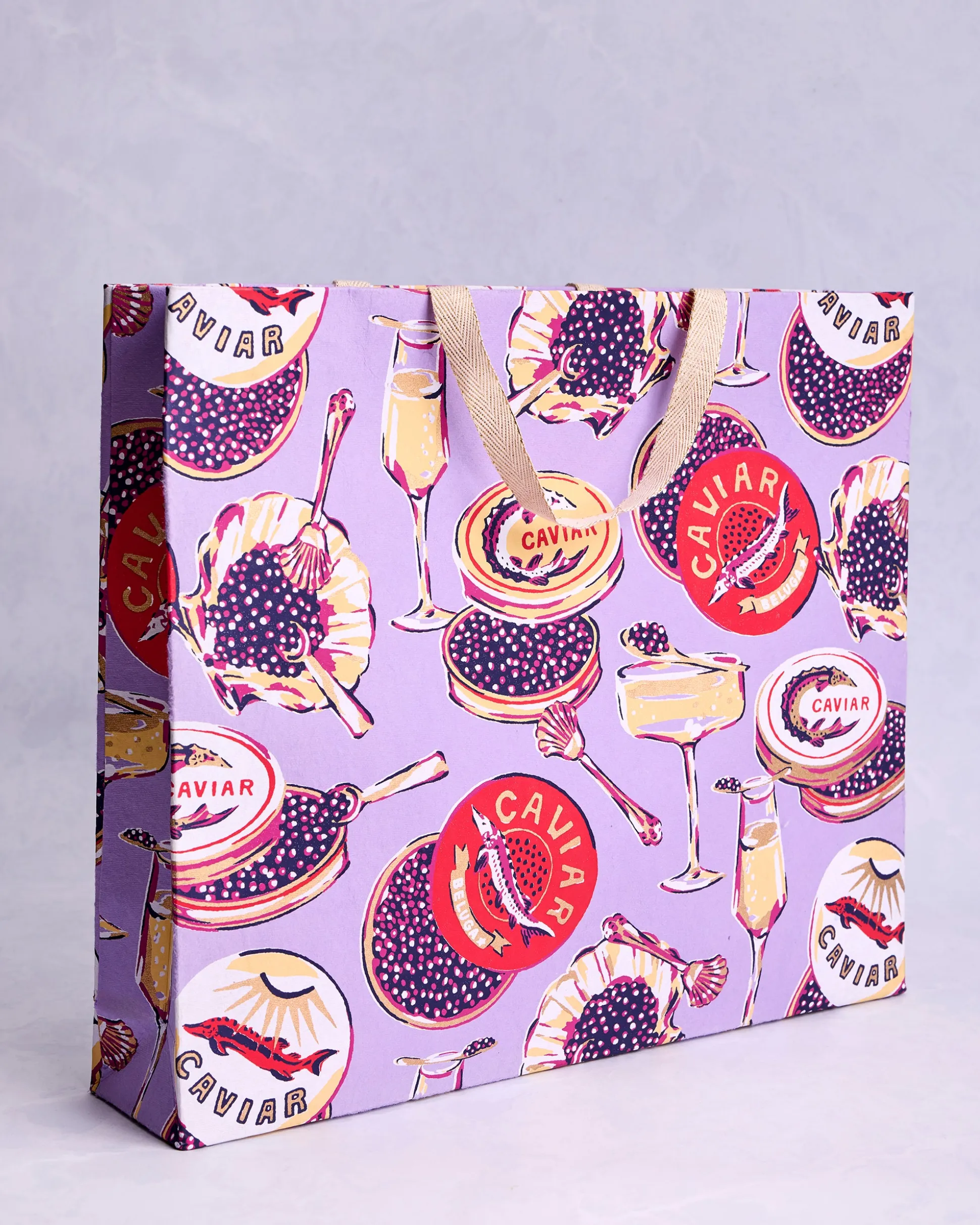 Paper Gift Bag in Champagne & Caviar