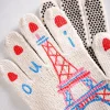 Parisienne Eiffel Tower Gardening Gloves in Red Combo