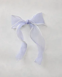 Pearl Bow Barrette in Light Blue