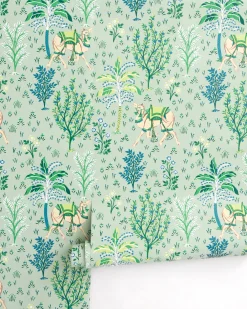 Peel & Stick Wallpaper in Camel's Courtyard