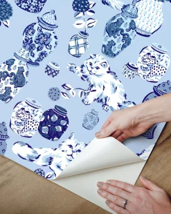 Peel & Stick Wallpaper in Fancy Cats