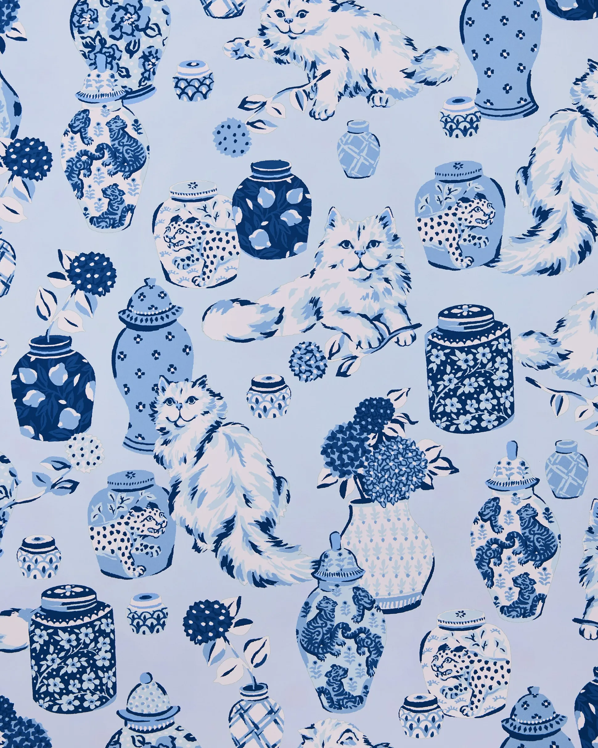 Peel & Stick Wallpaper in Fancy Cats