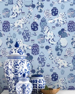 Peel & Stick Wallpaper in Fancy Cats